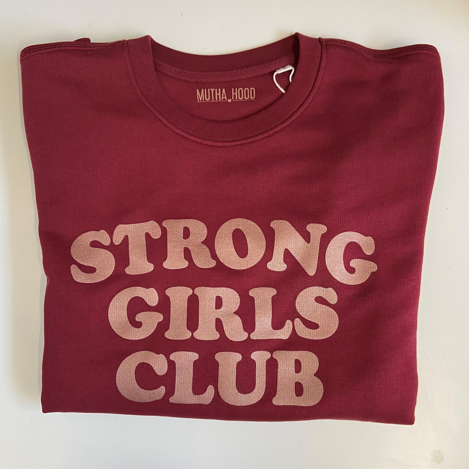 STRONG GIRLS CLUB SWEATSHIRT IN WINE AT WHIPPERSNAPPERSONLINE