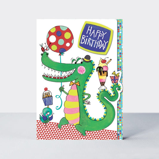 happy birthday crocodile card