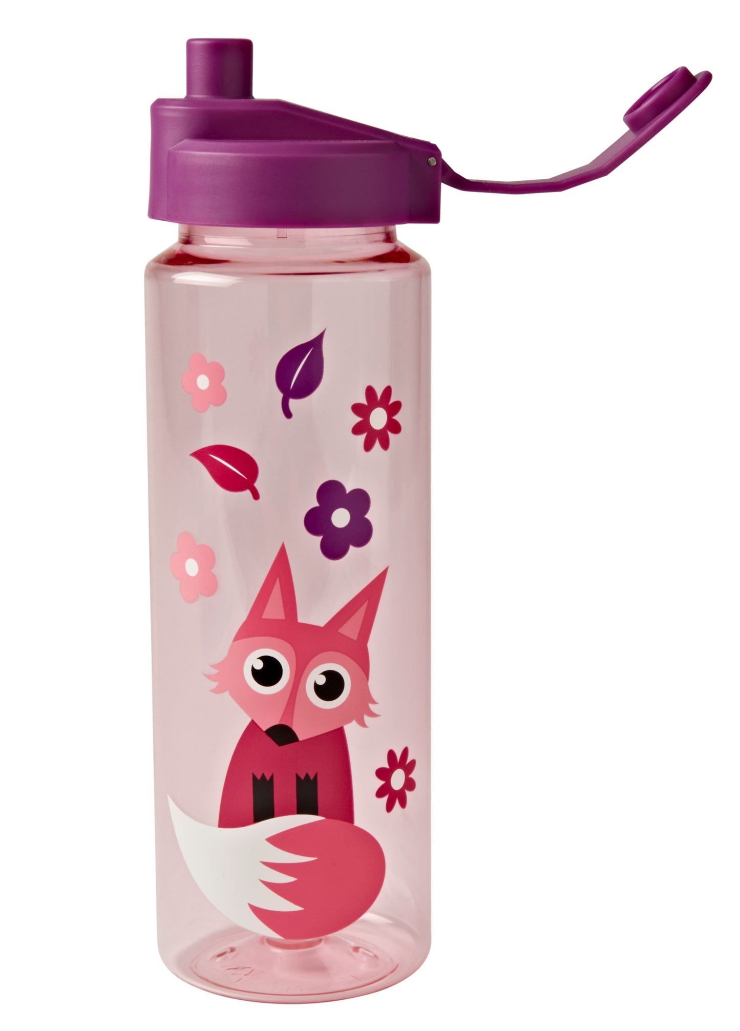 Tinc water bottle in pink and purple woodland animals design