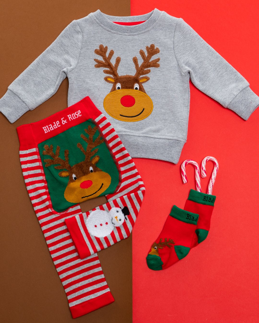 festive sweater with reindeer motif