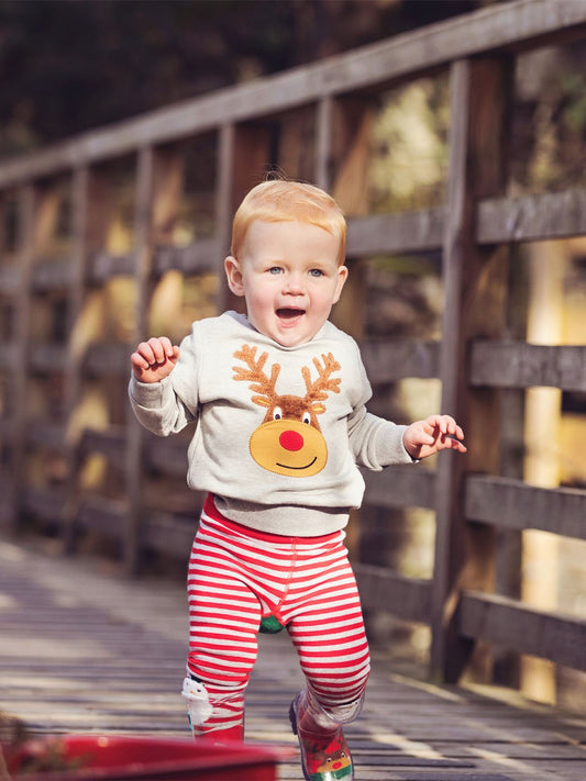 festive sweater with reindeer motif