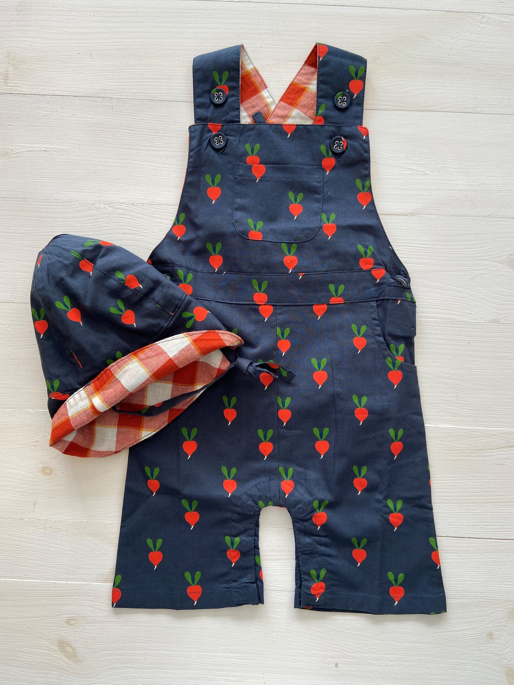 little green radicals radical radish dungarees and hat at whippersnappersonline
