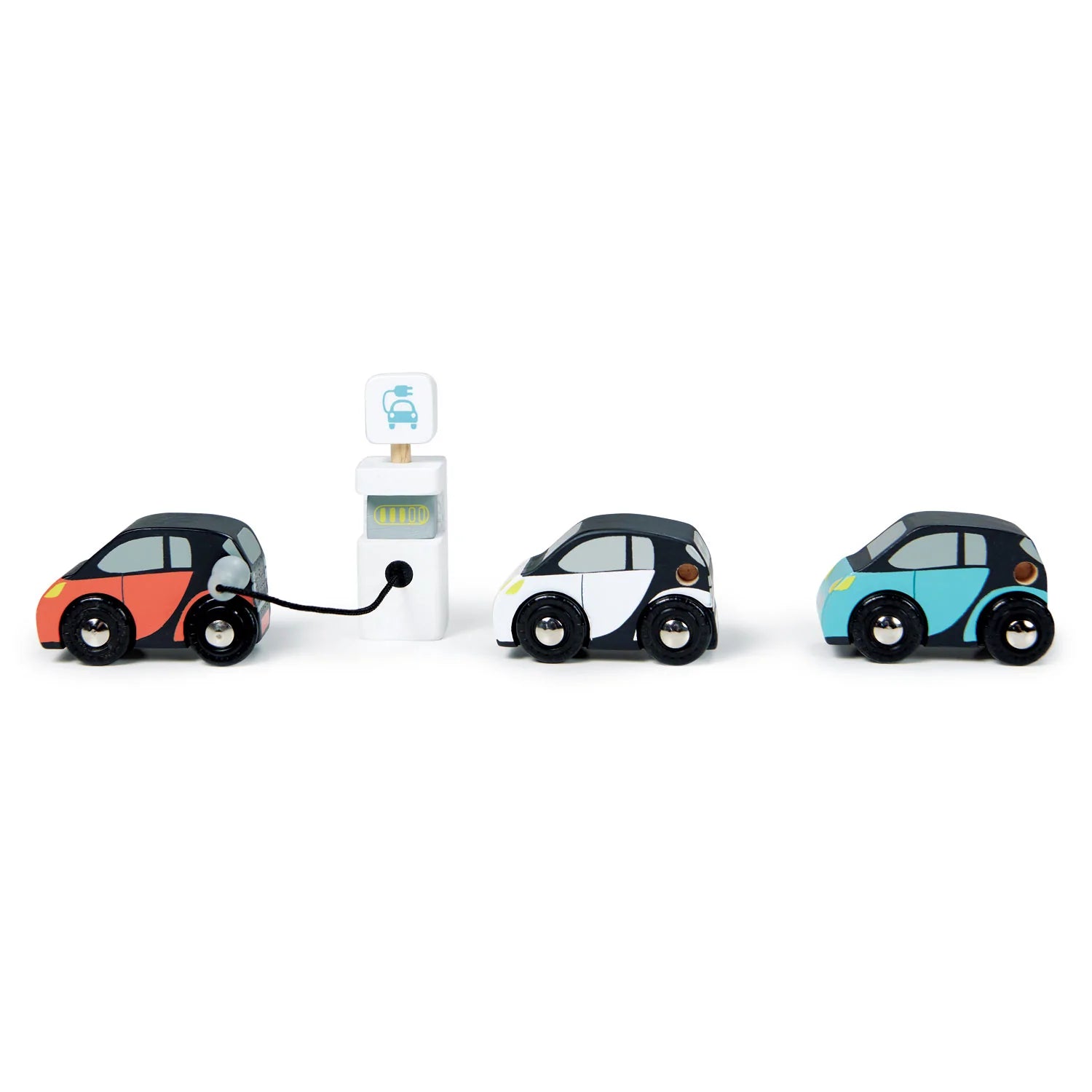 wooden smart car set and charge point