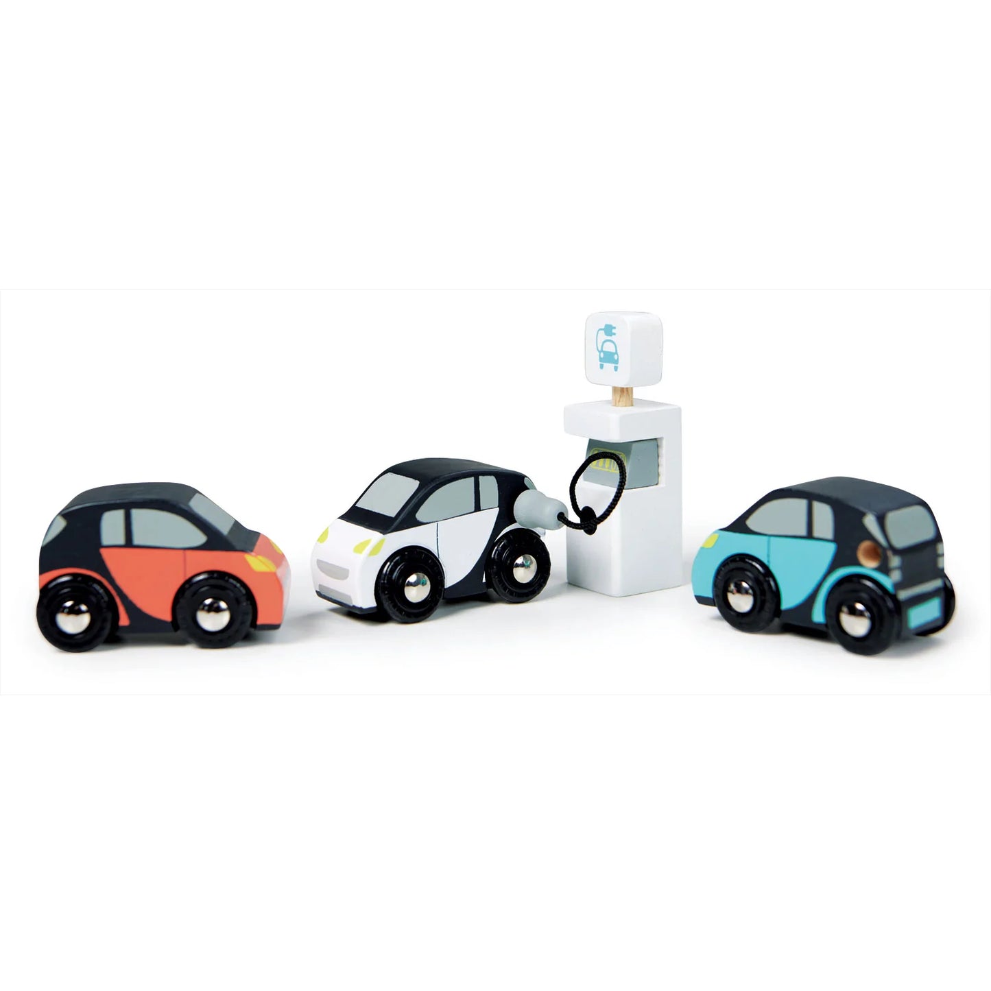 wooden smart car set and charge point